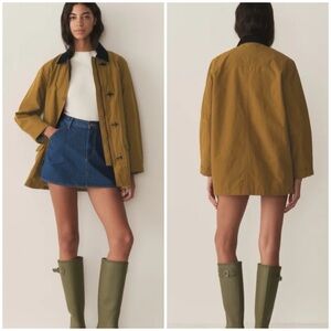 Doen Mustard Yellow Coat with Black Collar